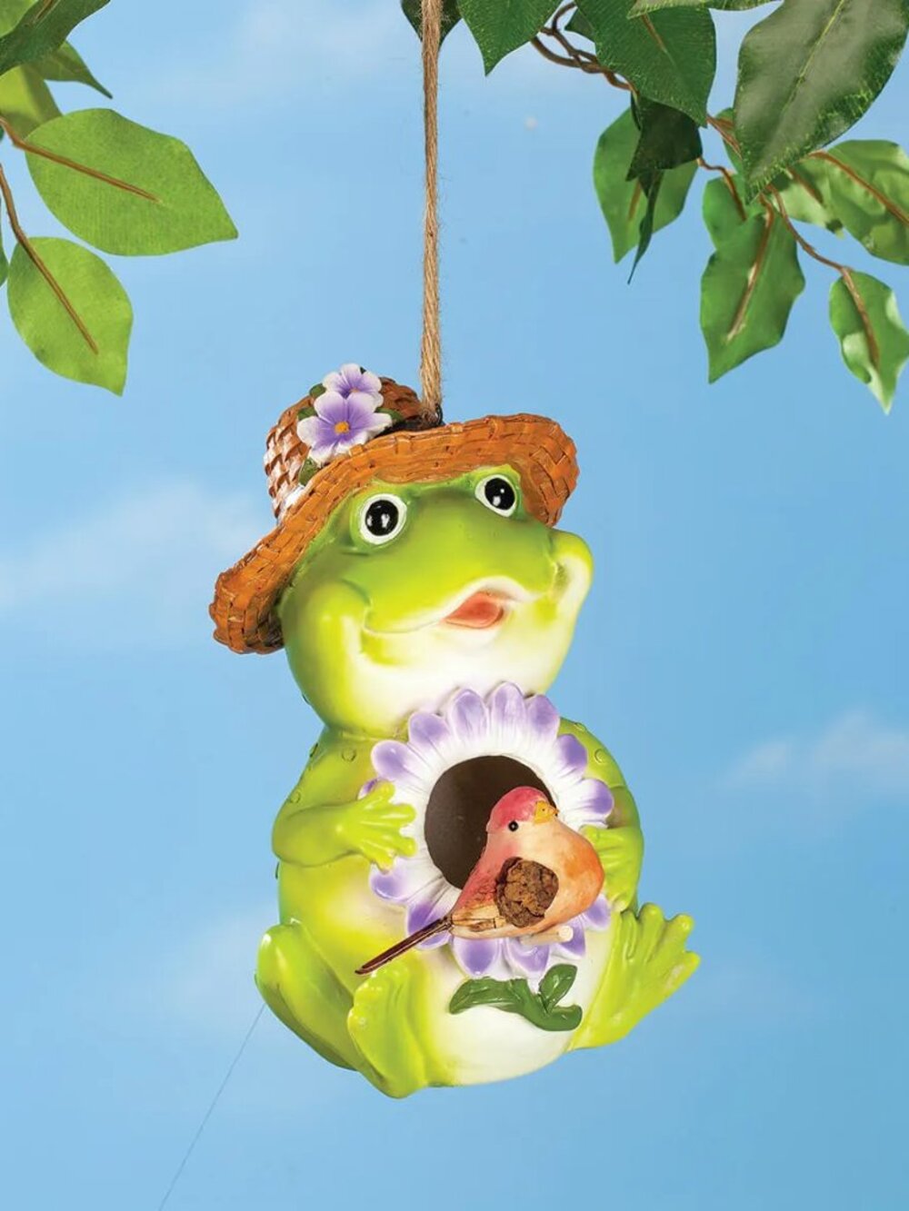 Fox River Creations Resin Frog Birdhouse - NIB